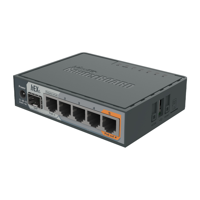 پورت‌های روتر میکروتیک مدل hEX S RB760iGS