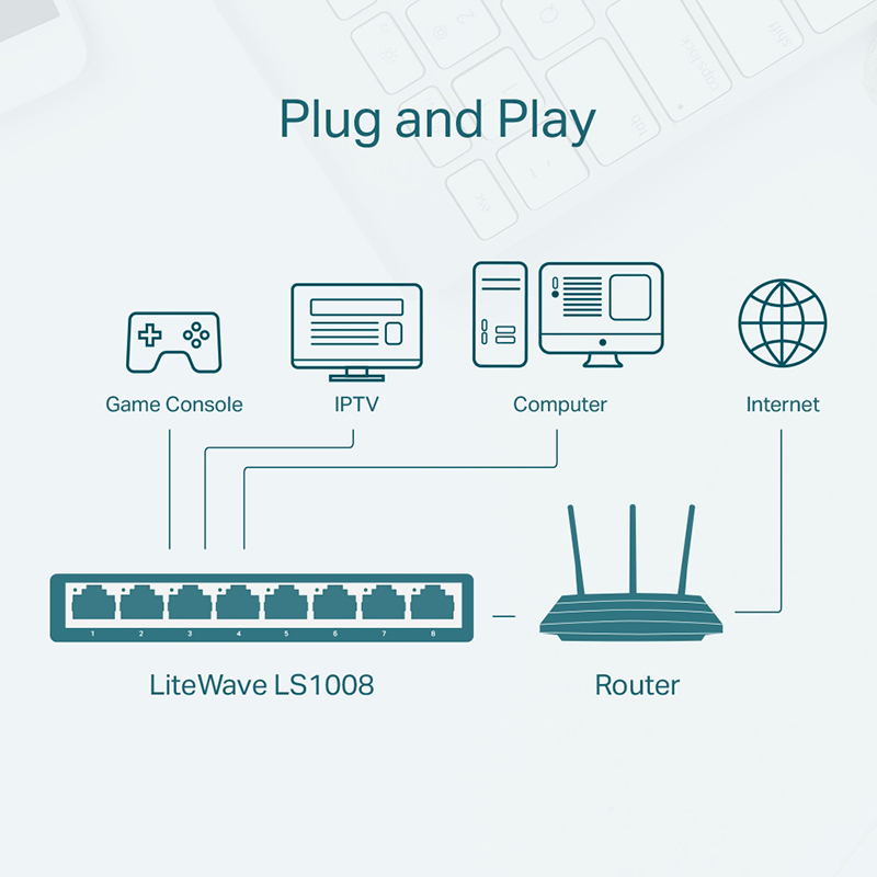 سوئیچ شبکه تی پی لینک مدل LS1008