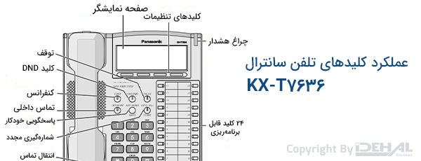 کلیدهای تلفن سانترال KX-T7636