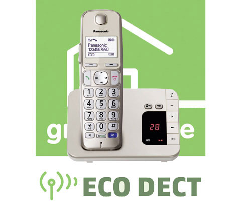 با استفاده از سیستم ECO که در این تلفن به کار گرفته شده می توانید مصرف باتری و تولید سیگنال توسط بیسیم را مدیریت کنید. 